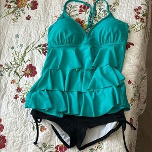 Catalina Teal and Black Bikini Set